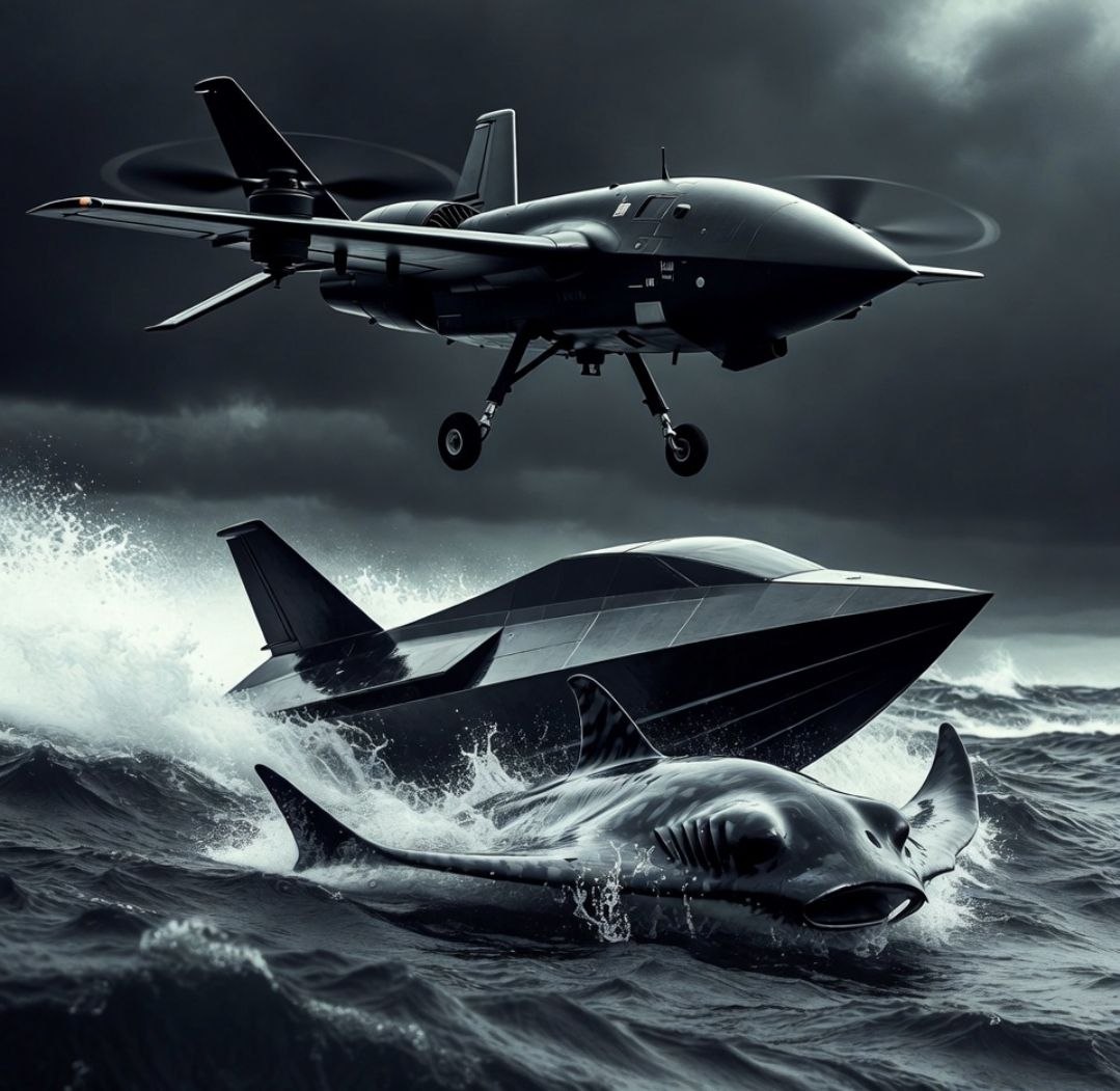 Modern drone in flight showing aerial photography and delivery technology